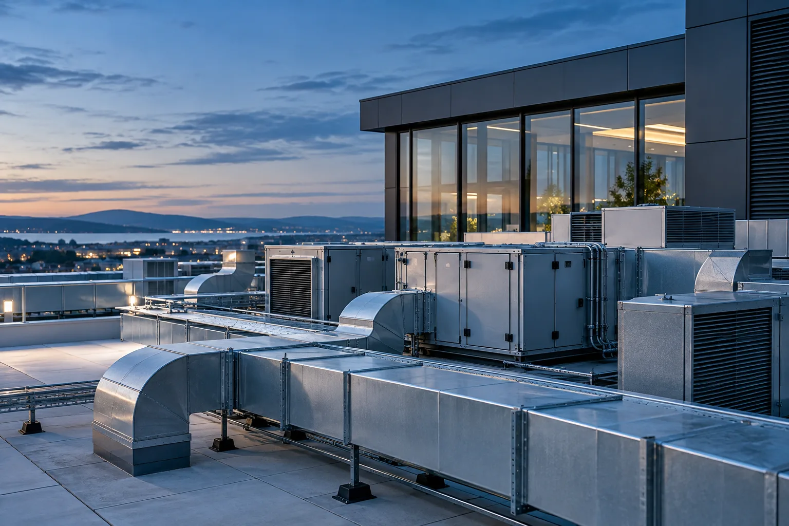 Imagem editorial de sistemas AVAC e ventilação
